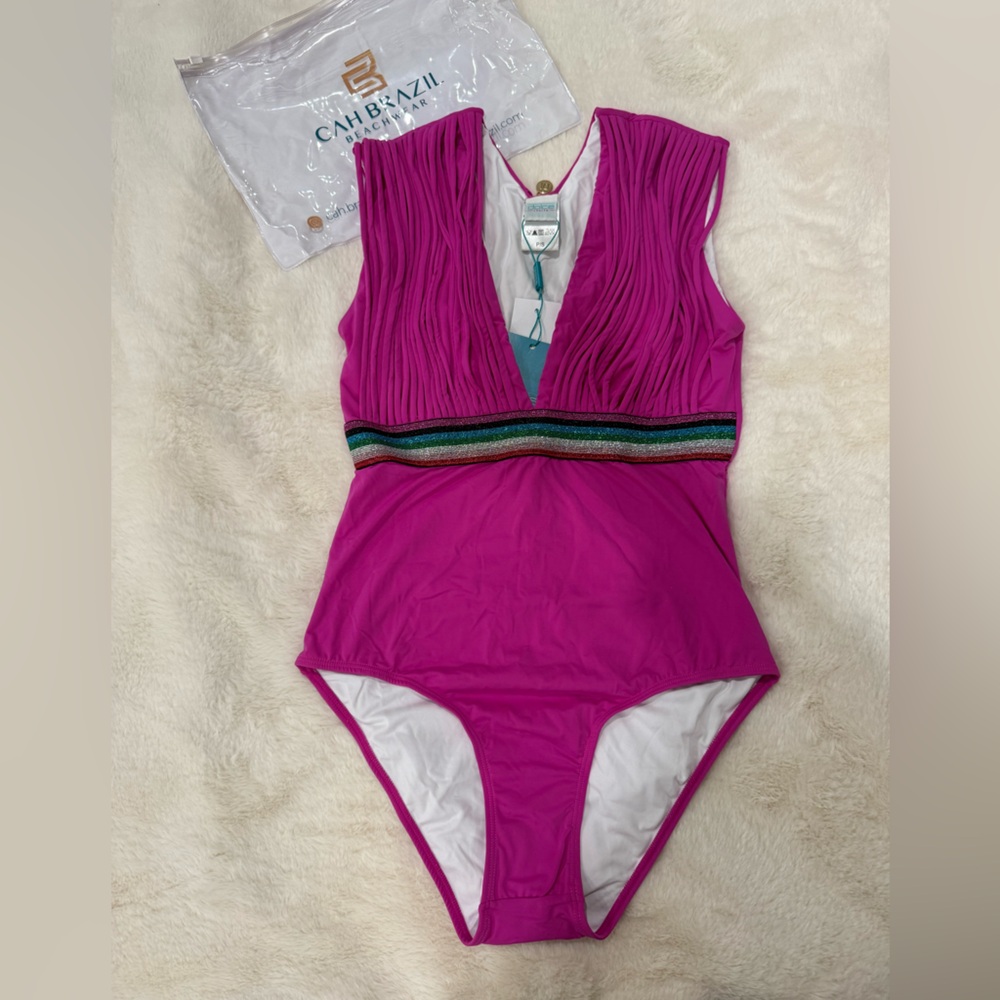 NWT CAH Brazil pink one piece Small